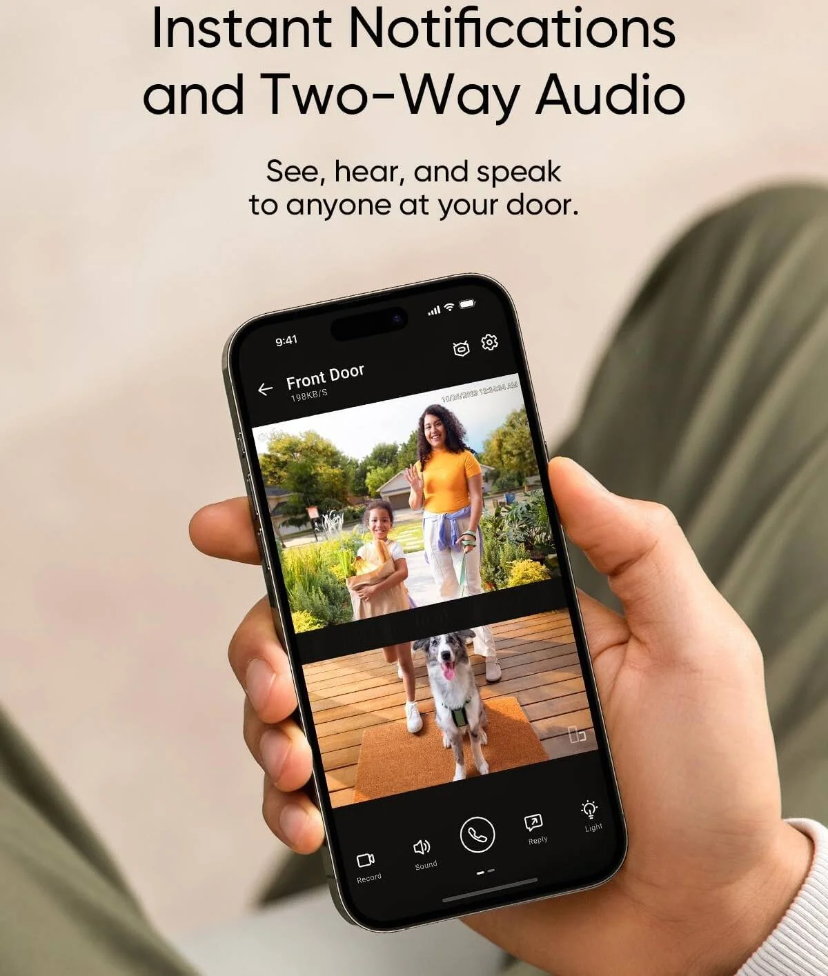 درب بازکن تصویری Eufy Security مدل E340 (باتری خور)، دوربین دوگانه با Delivery Guard، کیفیت 2K Full HD و دید در شب رنگی، سازگار با HomeBase S380 | E8214311