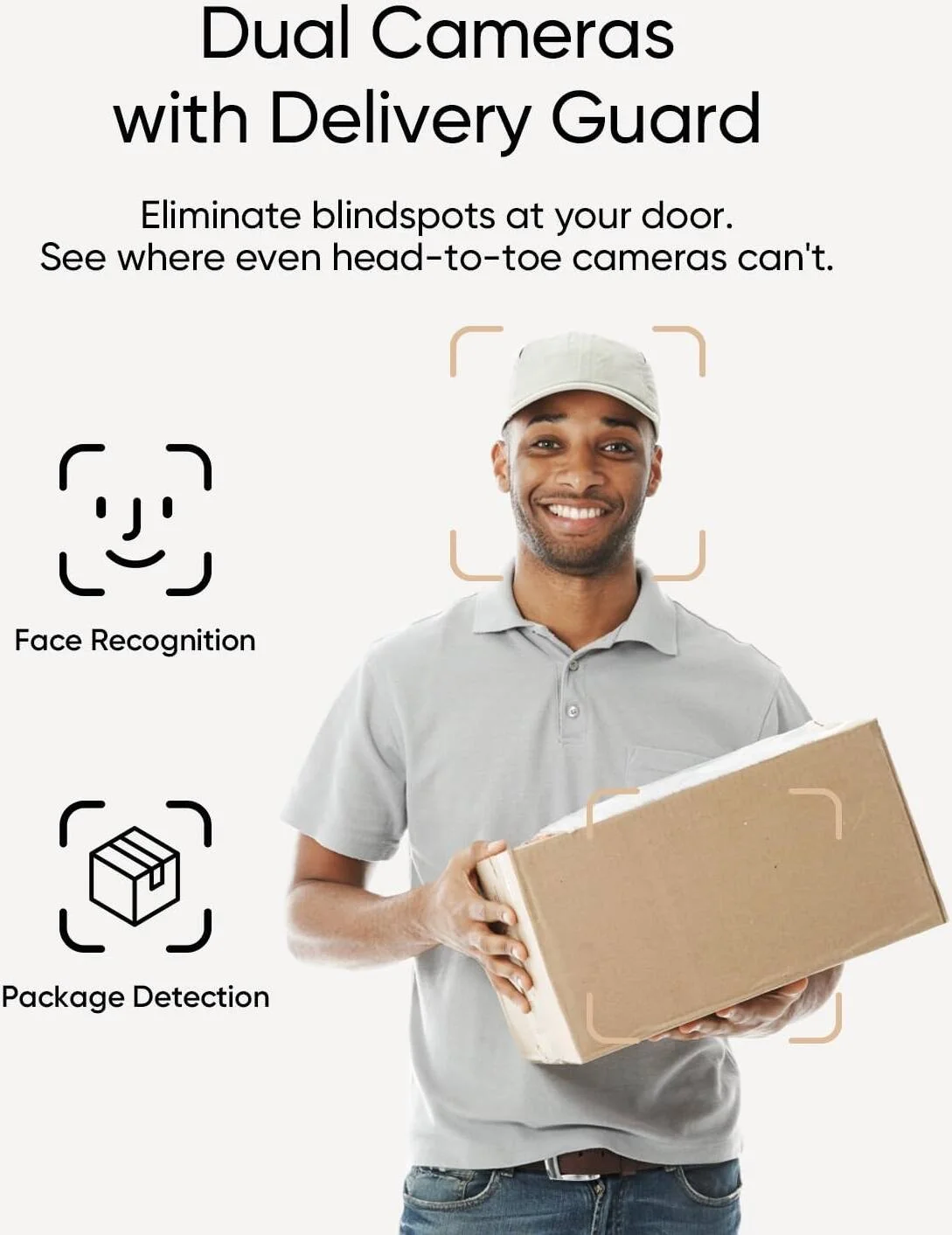 درب بازکن تصویری Eufy Security مدل E340 (باتری خور)، دوربین دوگانه با Delivery Guard، کیفیت 2K Full HD و دید در شب رنگی، سازگار با HomeBase S380 | E8214311