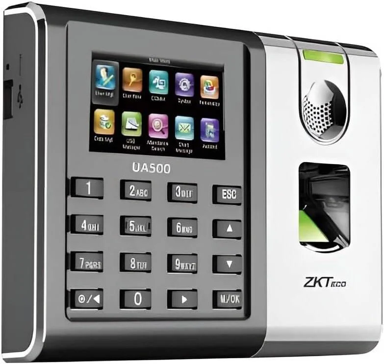 دستگاه حضور و غیاب بیومتریک ZKTeco UA500 با صفحه نمایش رنگی 3 اینچی TFT (اثر انگشت + کارت + پین + LAN)