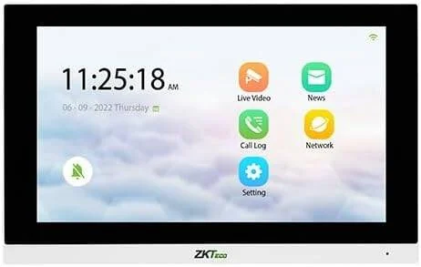 مانیتور داخلی هوشمند ZKTeco VT07-B01 با صفحه لمسی 7 اینچی LCD، پورت RJ45 و پشتیبانی از کارت حافظه میکرو TF تا 128 گیگابایت