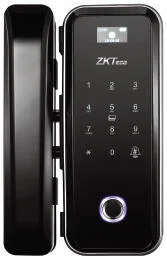 قفل درب شیشه ای ZKTeco GL300، ظرفیت 100 اثر انگشت/کارت/رمز عبور، مناسب ضخامت درب 10 تا 12 میلی متر، بدون نیاز به سوراخکاری، مشکی | GL300