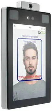 دستگاه تشخیص چهره و کف دست و اندازه گیری دما ZKTeco ProFace X TD، صفحه نمایش لمسی 8 اینچی IPS با نور بالا (400 لوکس)، دوربین 2 مگاپیکسلی WDR با نور کم، رله قفل، آلارم، ورودی کمکی | ProFace X-TD