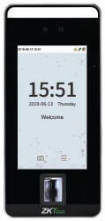 دستگاه تشخیص چهره، اثر انگشت و کف دست ZKTeco SpeedFace-V5L با صفحه نمایش رنگی 5 اینچی LCD، دوربین 2 مگاپیکسلی WDR با نور کم، کارت، رمز عبور و صفحه کلید مجازی - مشکی/نقره ای | SpeedFace-V5L