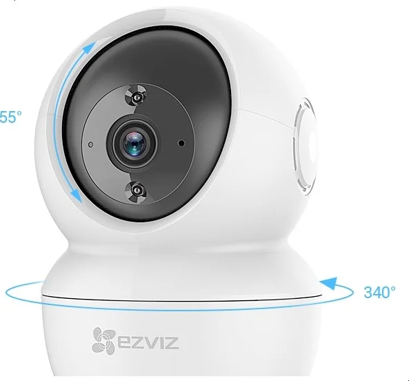 دوربین امنیتی وای فای چرخشی EZVIZ C6N 1080p مناسب فضای داخلی، ردیابی خودکار حرکت، پشتیبانی از کارت MicroSD تا 256 گیگابایت، وای فای | C6N