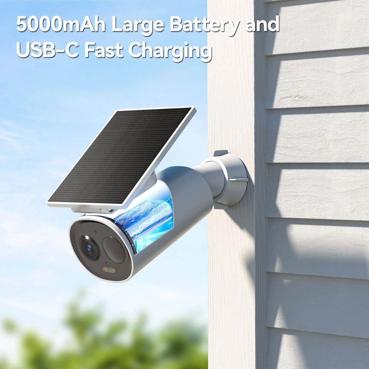 دوربین امنیتی بی‌سیم خارجی ایمو Cell 3C AIO 2K، با انرژی خورشیدی، 3 مگاپیکسل، تشخیص PIR و انسان، آژیر، نورافکن، ضد آب IP66، الکسا، شارژ سریع، ذخیره‌سازی SD/Cloud | Cell 3C AIO