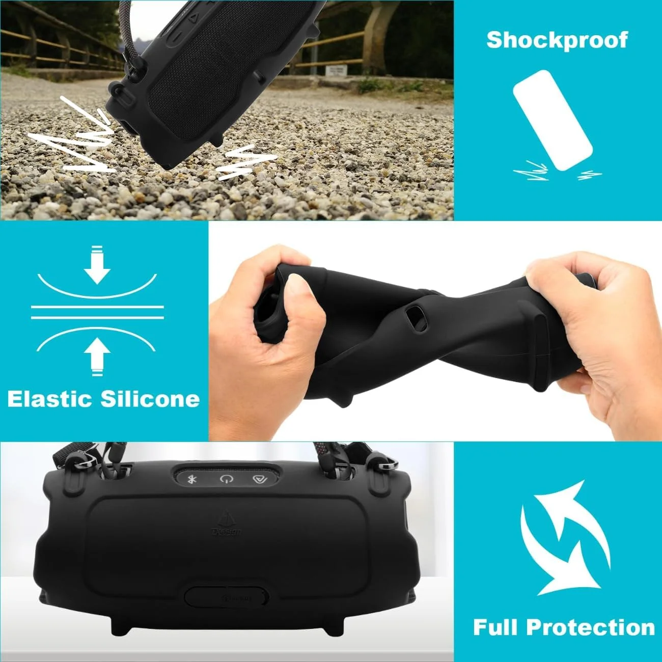 محافظ سیلیکونی Skeido برای اسپیکر قابل حمل JBL Charge 6، کاور محافظ مسافرتی با بند شانه قابل تنظیم و پوشش پورت USB ضد گرد و غبار برای لوازم جانبی اسپیکر Charge 6 (مشکی) محافظ سیلیکونی Skeido برای اسپیکر قابل حمل JBL Charge 6، کاور محافظ مسافرتی با بند شانه قابل تنظیم و پوشش پورت USB ضد گرد و غبار برای لوازم جانبی اسپیکر Charge 6 (مشکی)