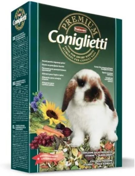 غذای خرگوش پادوان پریمیوم مدل Conigletti وزن 500 گرم