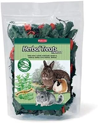 تشویقی گیاهی پادوان با طعم ملیسا، غذای مکمل برای خرگوش های کوتوله، خوکچه هندی و چینچیلا، 200 گرم