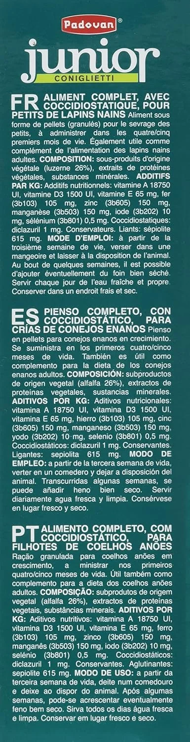 غذای خرگوش پادوان جونیور برای بچه خرگوش ها ۸۵۰ گرمی (بسته ۲ عددی)