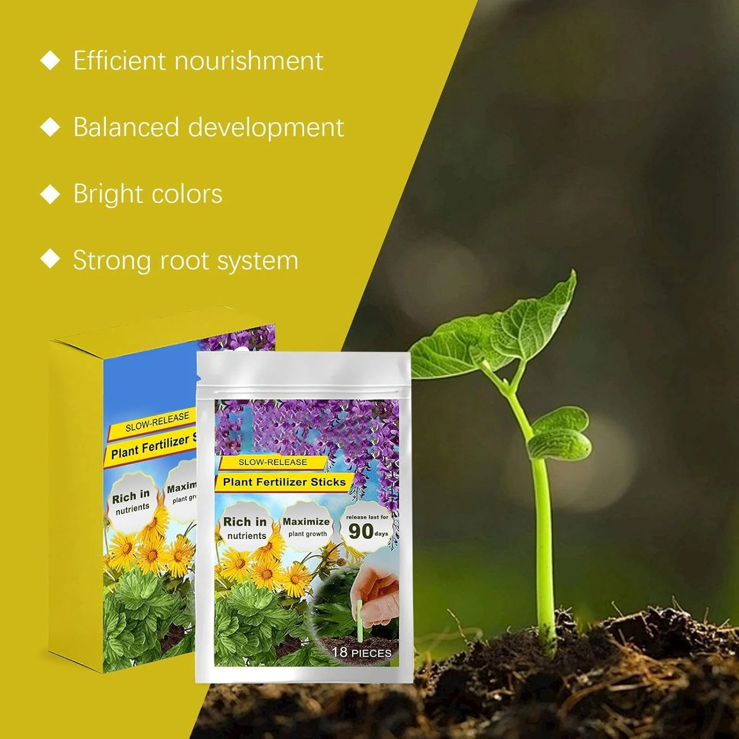 میخ کود گیاهی | مواد مغذی طبیعی با رهش آهسته برای گیاهان میوه گلدار، گیاهان آپارتمانی، سبزیجات، لوبیا، تغذیه مداوم، درختان همیشه سبز، باغ