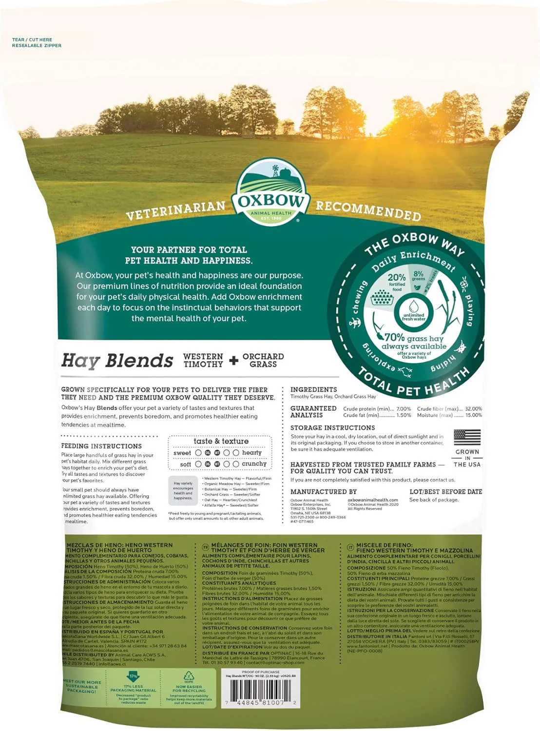 مخلوط یونجه آکس بو - تیموتی غربی و باغی - 2.55 کیلوگرم