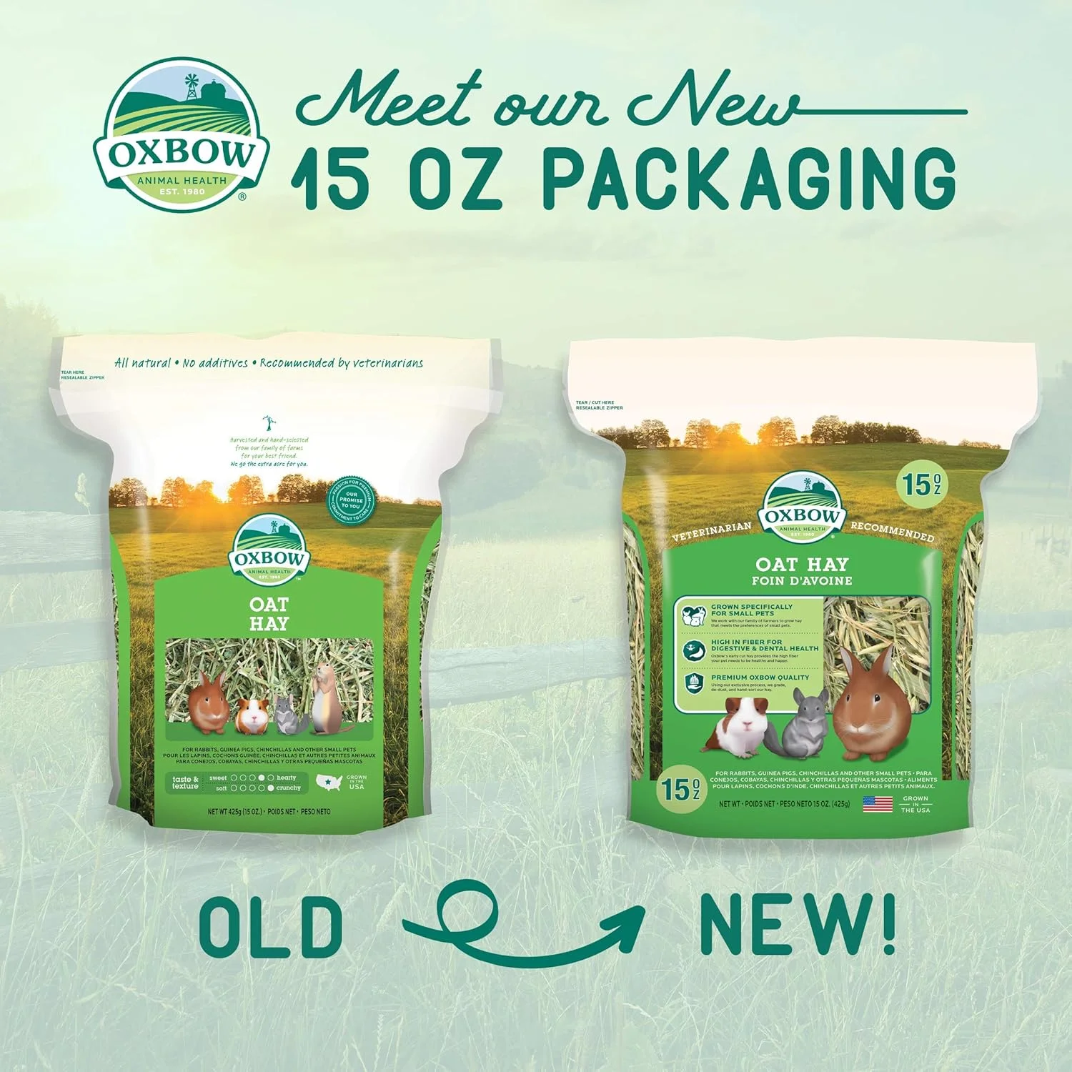 یونجه جو دوسر آکس بو، بسته 425 گرمی برای حیوانات خانگی کوچک