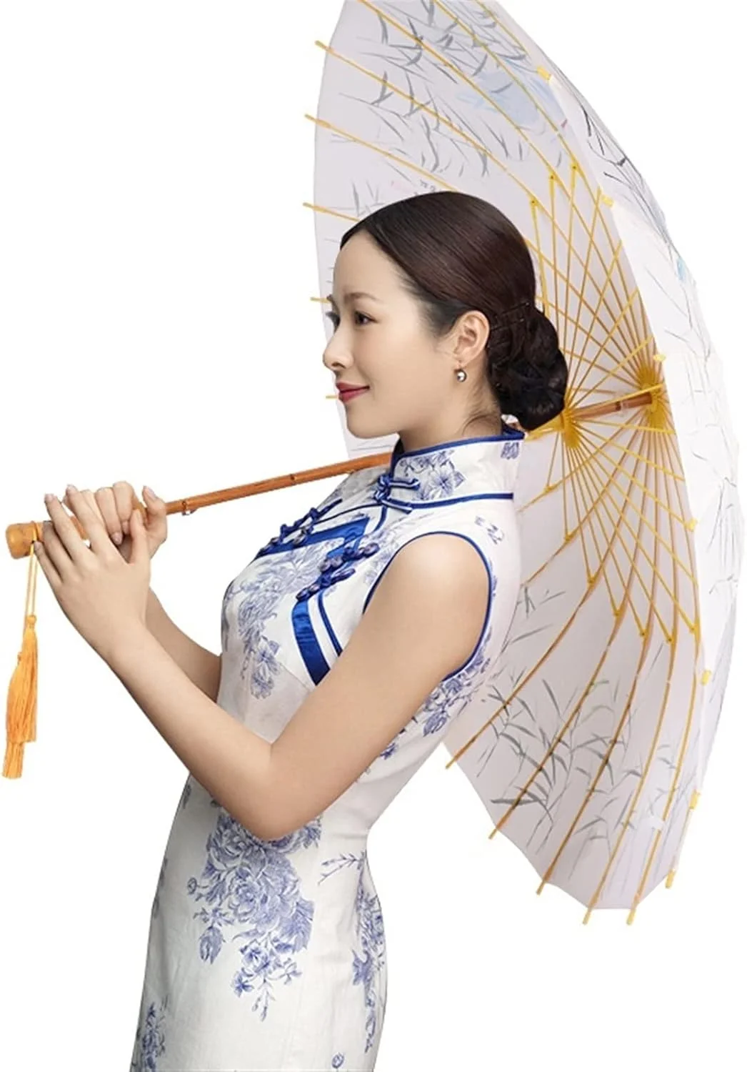 چتر بزرگ مردانه با دسته چوبی مقاوم در برابر باد، با کیفیت و کلاسیک