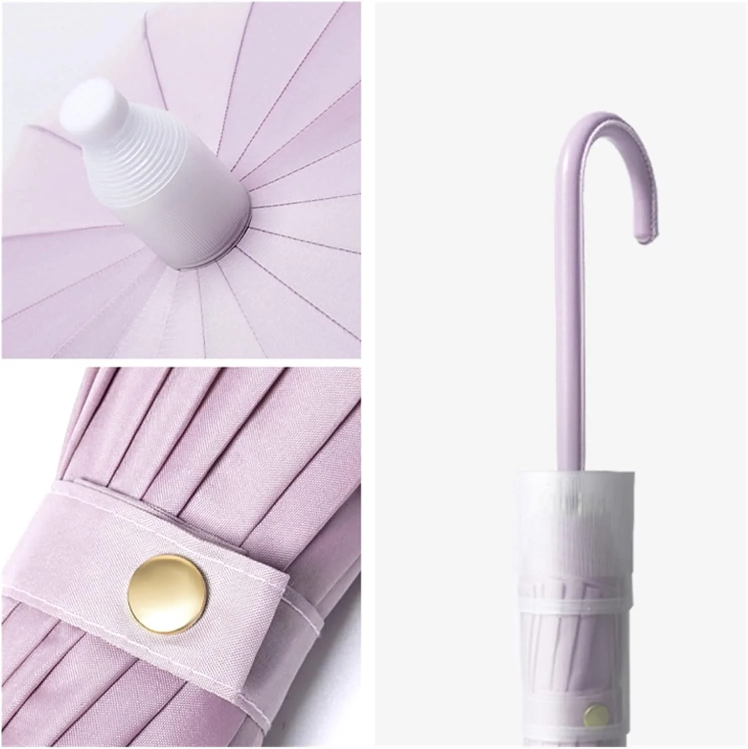 چتر با کیفیت بالا، مقاوم در برابر باد، با قاب فایبرگلاس، چتر دستی با دسته بلند، چتر مدرن زنانه (Hortel)