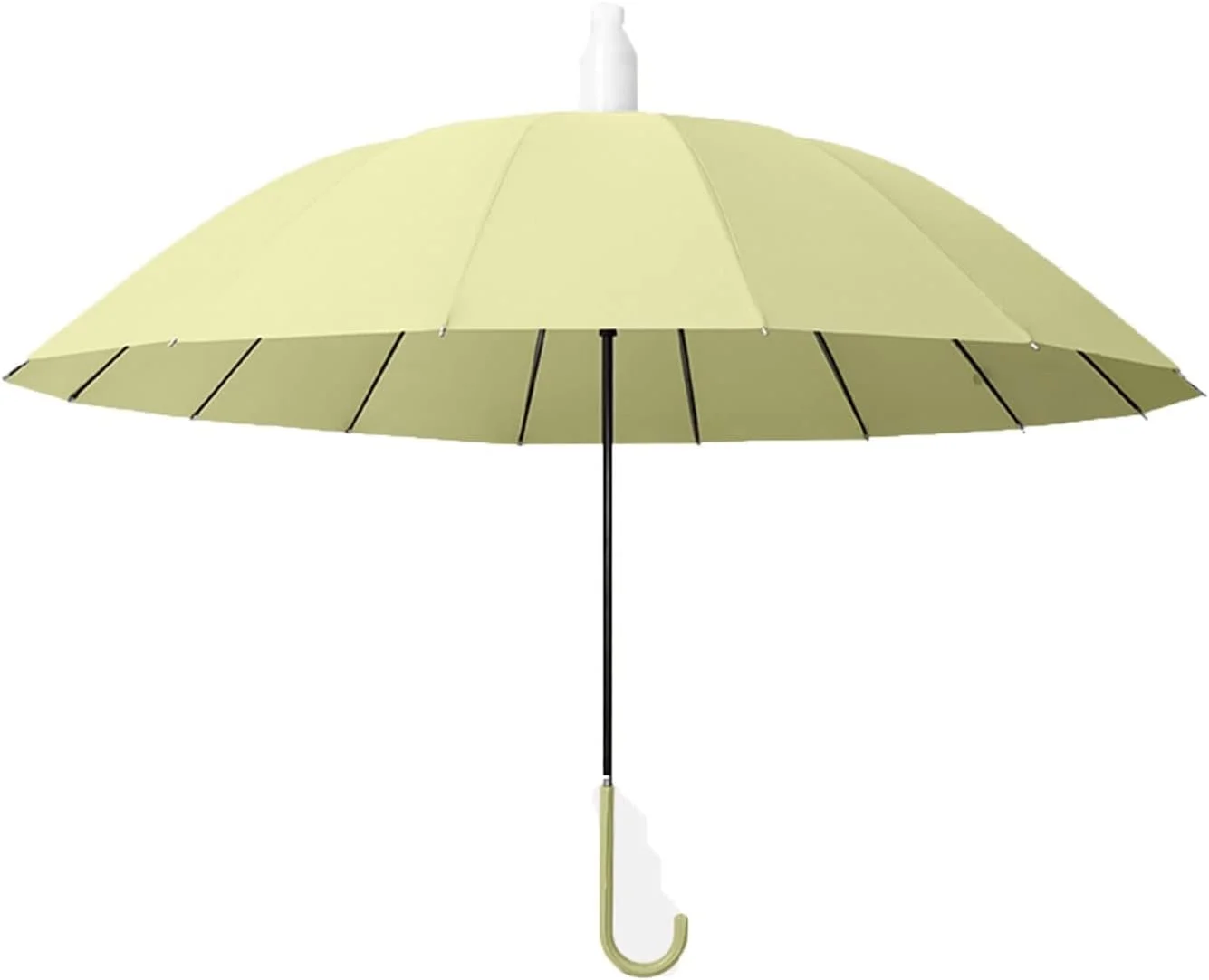 چتر با کیفیت بالا، مقاوم در برابر باد، با فریم فایبرگلاس، چتر دستی با دسته بلند، چتر مدرن زنانه (آبی تیره)