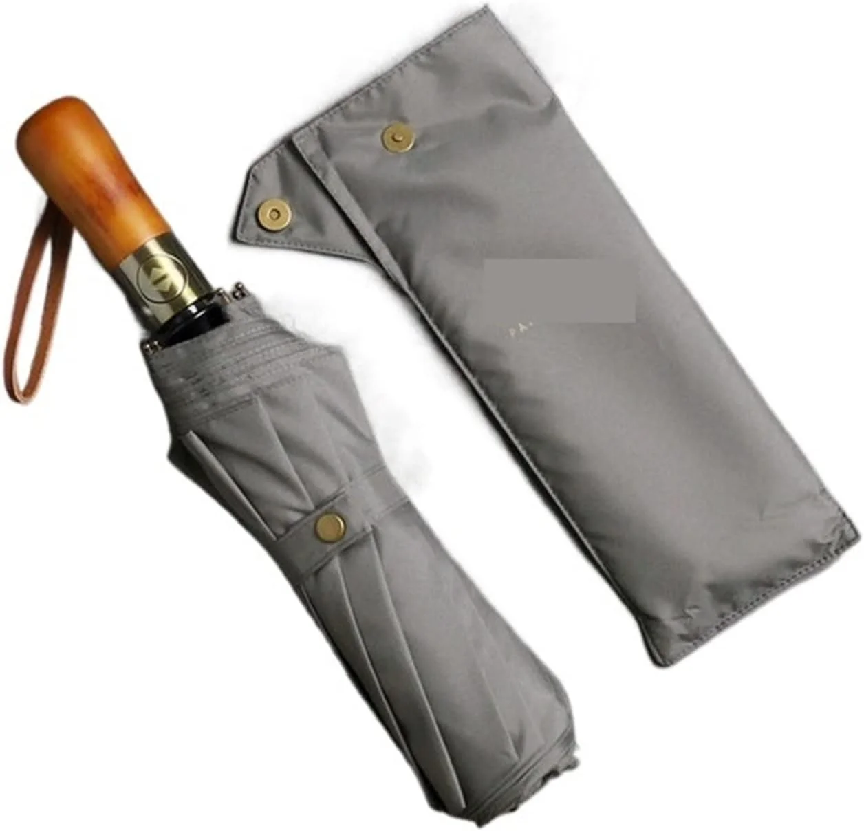 چتر بزرگ مردانه مدل تجاری چتر اتوماتیک باران دولایه ضد باد چترهای بزرگ (خاکستری)