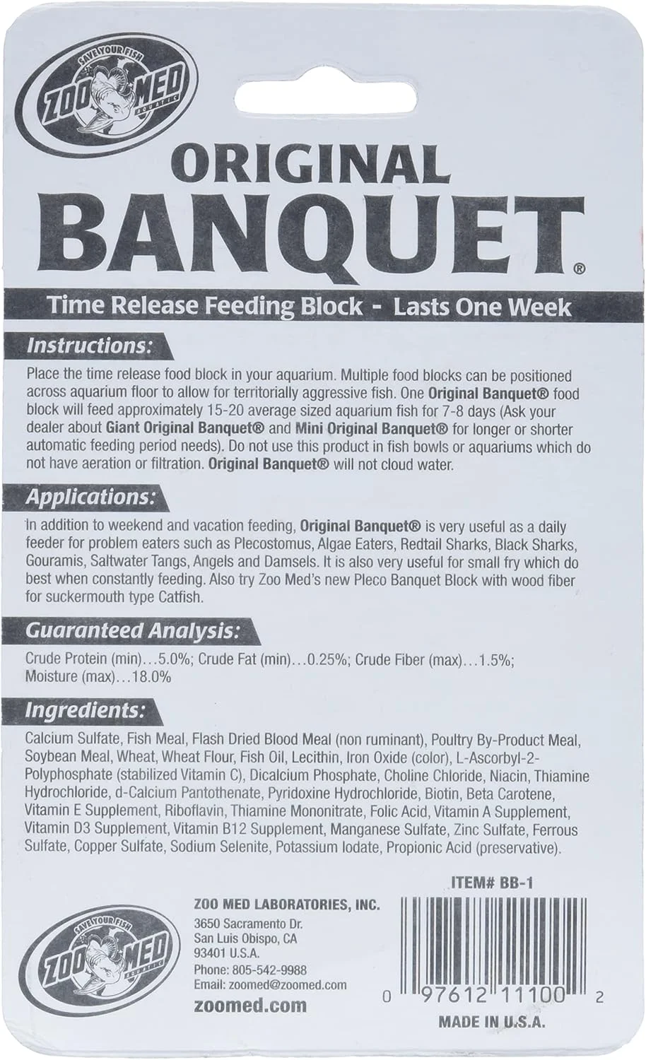 بلوک غذایی اصلی Zoo Med، 0.45 اونس