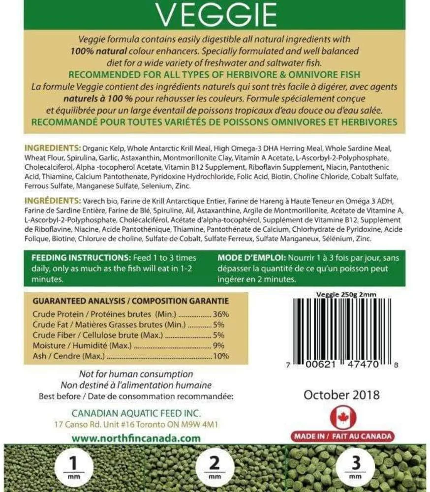 غذای گیاهی نورث فین، پلت 3 میلی متری، بسته 100 گرمی غذای گیاهی نورث فین، پلت 3 میلی متری، بسته 100 گرمی