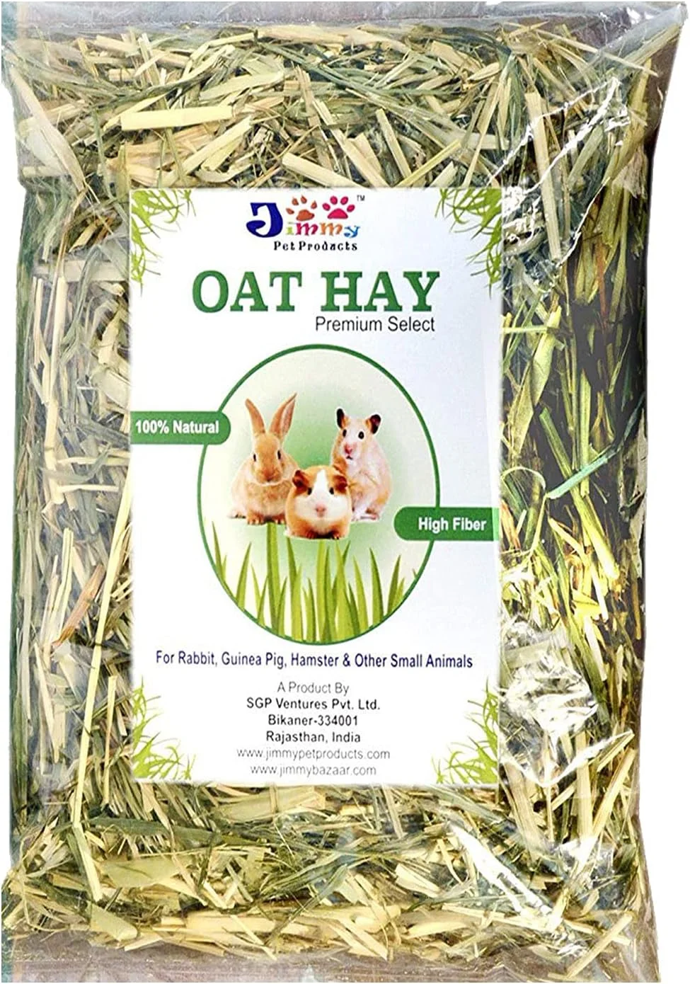 یونجه جو دوسر درجه یک جیمی برای خرگوش، خوکچه هندی و همستر (400 گرم)