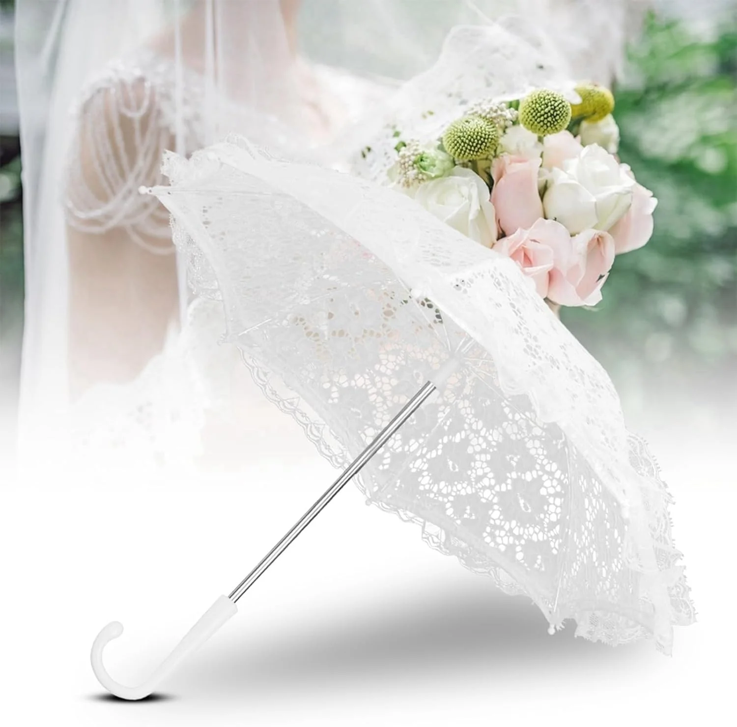 چتر گلدار توری رمانتیک Sorandy برای اجرای تئاتر، توری + فولاد ضد زنگ