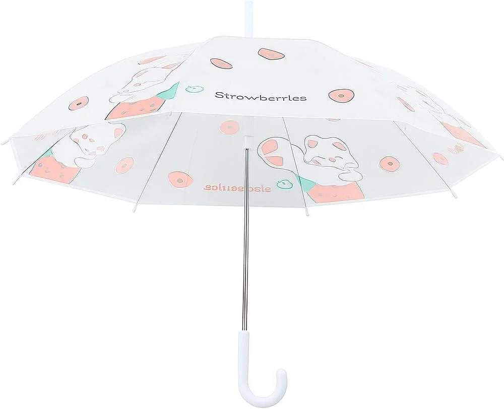 چتر باران شفاف بچگانه – چتر شفاف با طرح کارتونی زیبا برای پسران و دختران، چتر سبک و بادوام با دسته J شکل، ایده آل برای روزهای بارانی و استفاده در فضای باز - [رنگ های تصادفی]