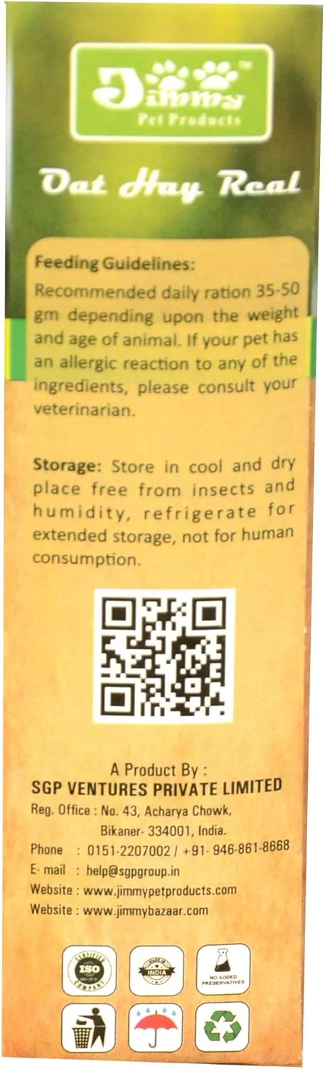 غذای خرگوش پلت یونجه جو دوسر جیمی پت، فیبر بالا، ۴۰۰ گرم