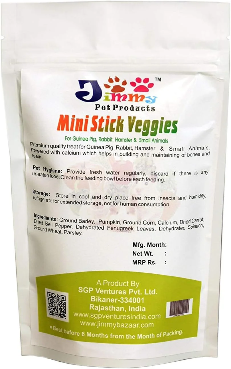 تشویقی سبزیجات مینی استیک جیمی مخصوص خرگوش، خوکچه هندی و همستر 200 گرم