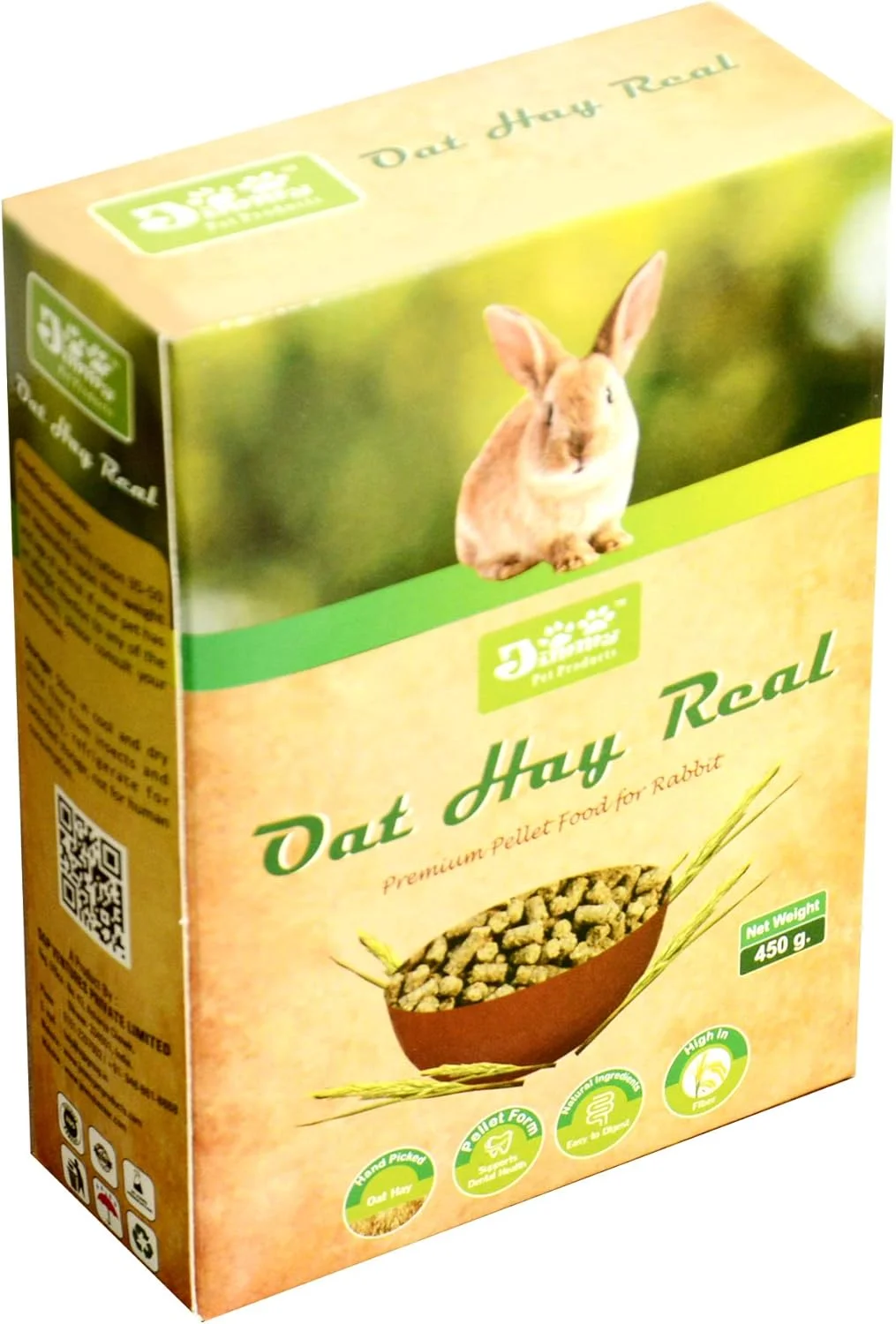 غذای خرگوش پلت یونجه جو دوسر فیبر بالا جیمی پت (800 گرم)