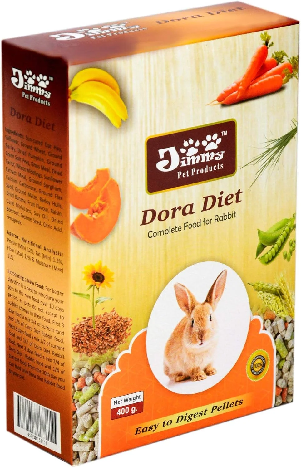 غذای رژیمی خرگوش جیمی پت پروداکتس مدل Dora (۱.۶ کیلوگرم)