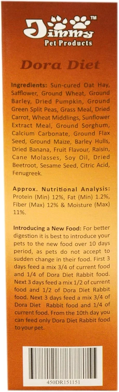 غذای رژیمی خرگوش جیمی پت پروداکتس مدل Dora (۱.۶ کیلوگرم)