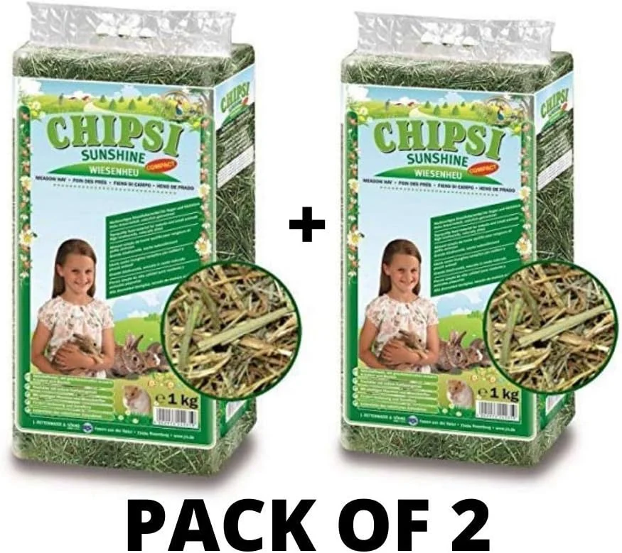 غذای یونجه تیموتی چیپسی سان‌شاین برای خرگوش، خوکچه هندی، همستر، موش سفید (بسته ۲ عددی، هر کدام ۱ کیلوگرم)