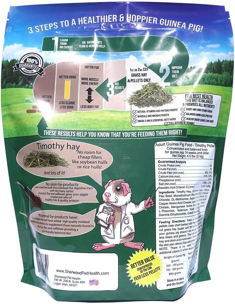 غذای پلت تیموتی مخصوص خوکچه هندی بالغ شروود پت هلث (2 کیلوگرم)