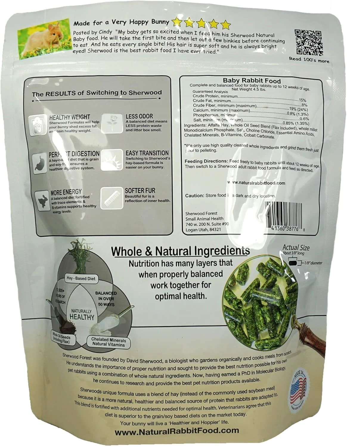 غذای بچه خرگوش شروود. پلت مبتنی بر یونجه. بدون گندم، ذرت یا سویا برای هضم بهتر. 2 کیلوگرم