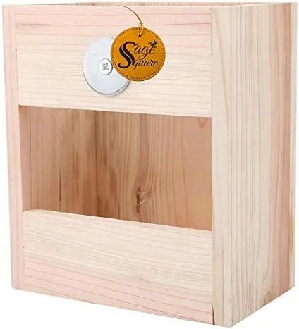 قفس چوبی طبیعی Sage Square، قفسه یونجه / خوراک دهنده علف / نگهدارنده برای خرگوش / خوکچه هندی / راسو
