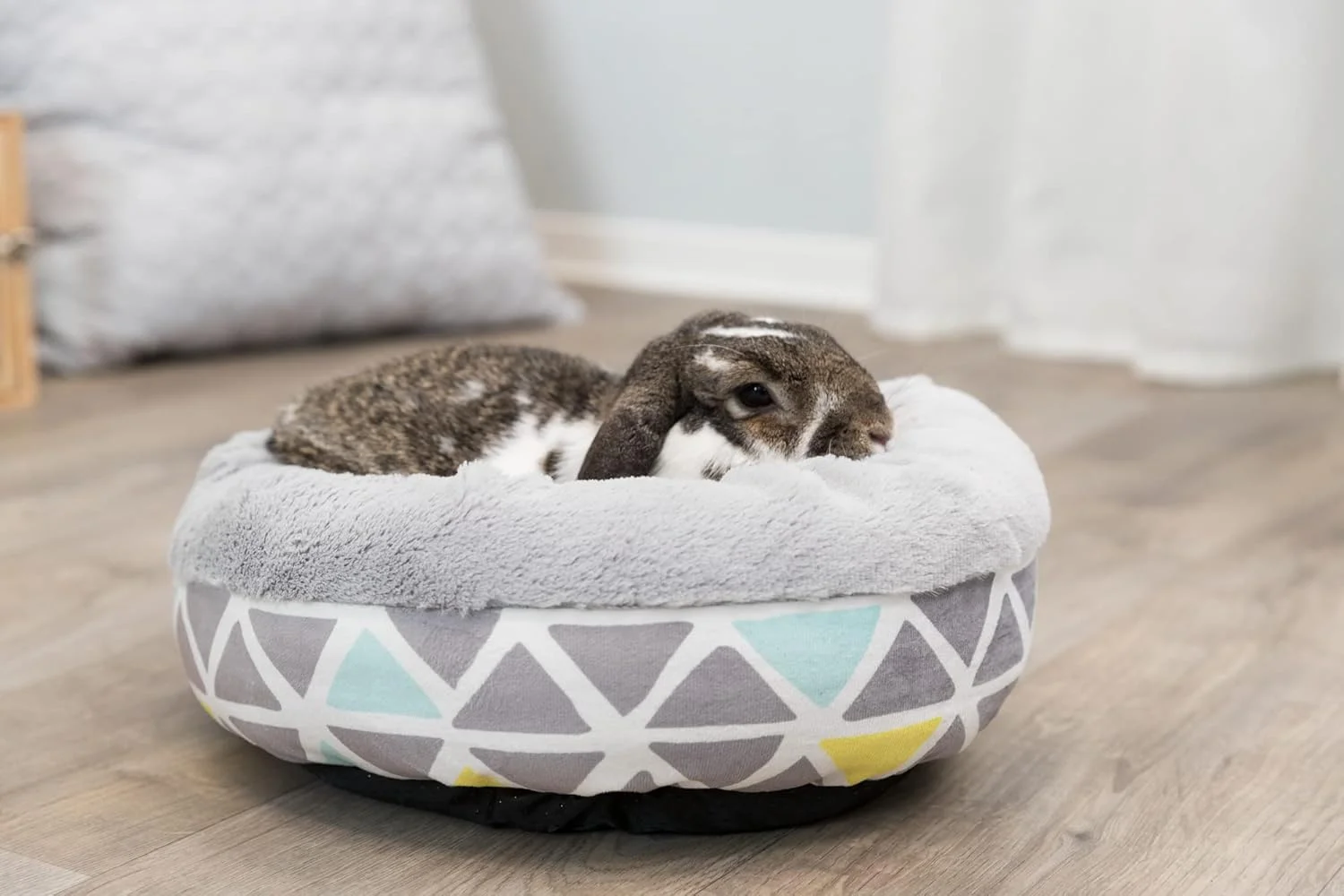 تخت خواب گرد و نرم خرگوش تریکسی برای حیوانات خانگی کوچک - خاکستری/35x13 سانتی متر