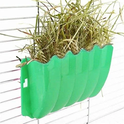 آخور یونجه/علف خوار/نگهدارنده قابل حمل و نصب در قفس برای خرگوش/خوکچه هندی/راسوی اهلی (سبز)