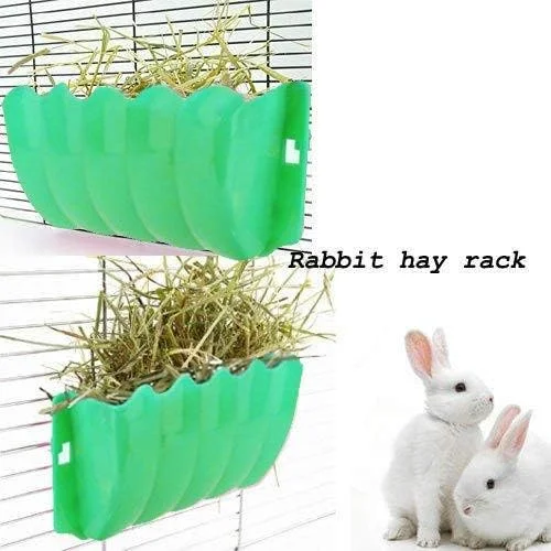 آخور یونجه/علف خوار/نگهدارنده قابل حمل و نصب در قفس برای خرگوش/خوکچه هندی/راسوی اهلی (سبز)