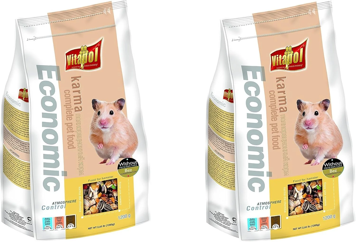 غذای اقتصادی همستر ویتاپول 1200 گرمی (بسته 2 عددی)