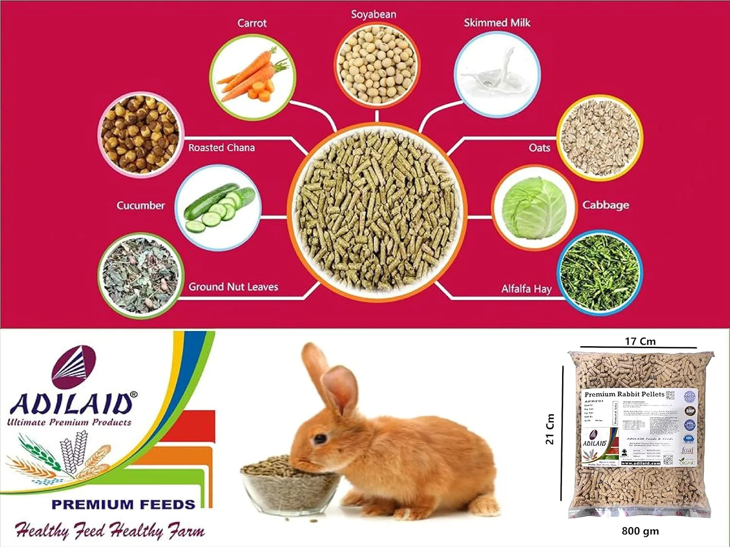 غذای خرگوش ممتاز ادیلید (800 گرم)