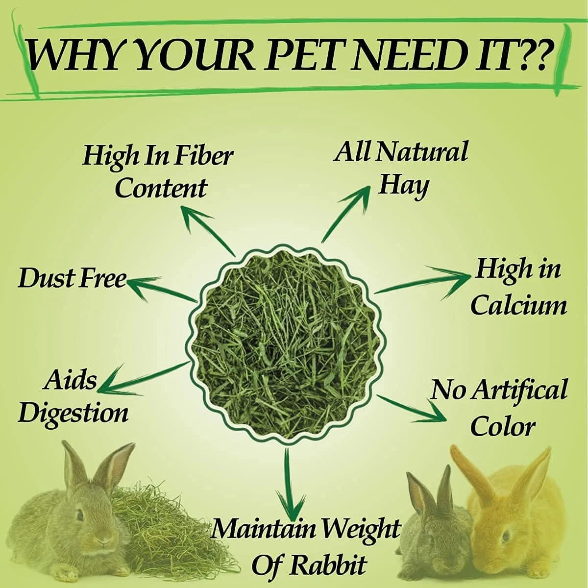 یونجه خشک شده طبیعی آکورن (۱.۴ کیلوگرم) | غذا برای خرگوش، خوکچه هندی، همستر و سایر حیوانات کوچک | غذای با فیبر بالا | بدون آفت کش، ۱ عدد