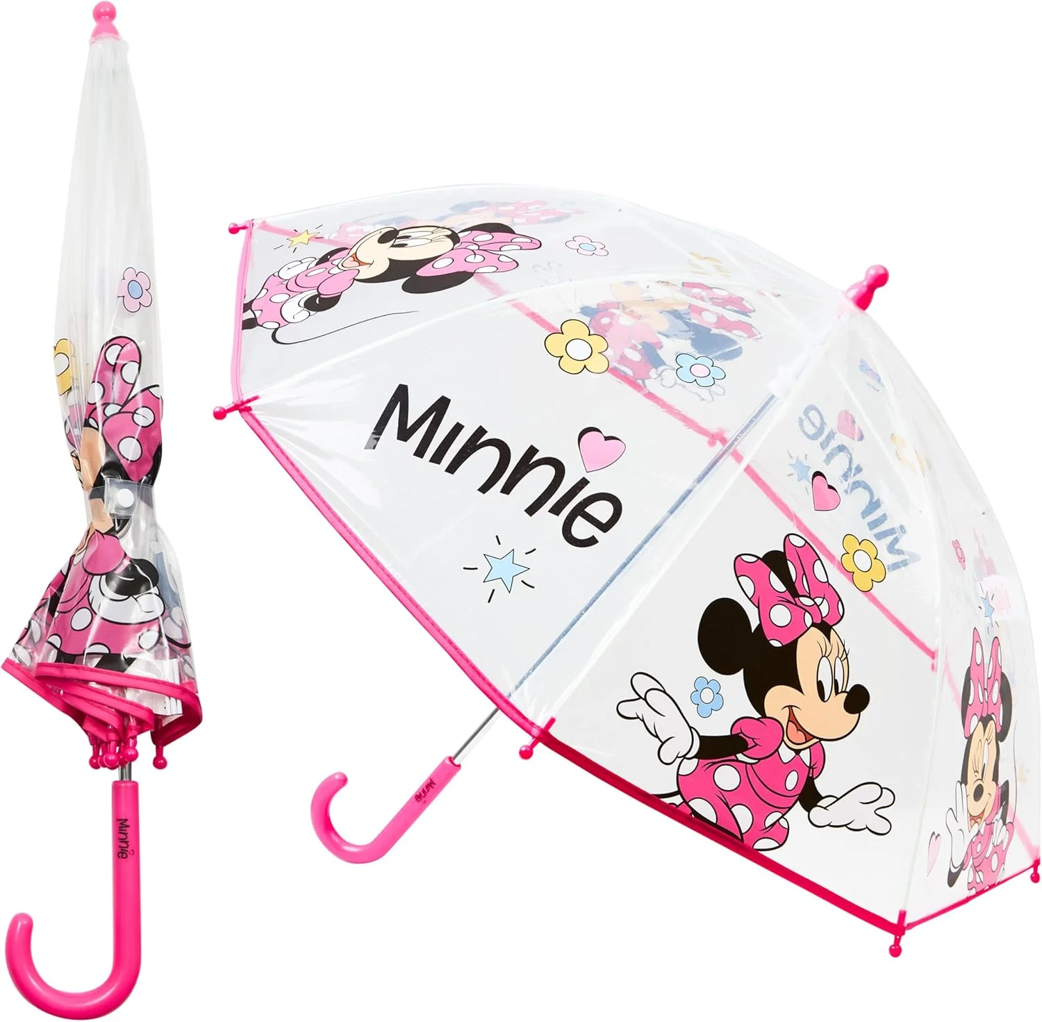 چتر گنبدی شفاف دیزنی استیچ برای دختران - چتر تاشو شفاف السا فروزن سبک وزن - مناسب روزهای مدرسه