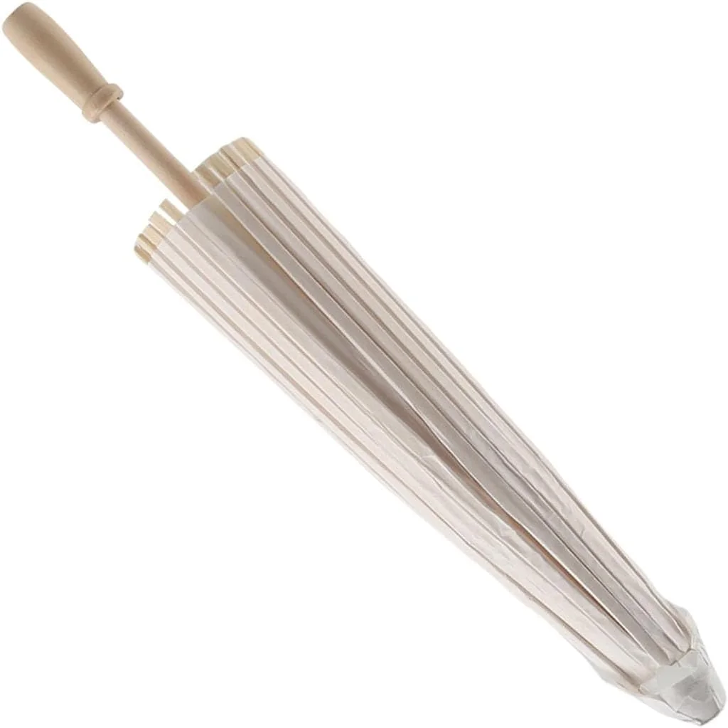 چتر تزئینی کاغذی سفید رمانتیک برای کلاس درس مدرسه، سبک قدیمی، نگهدارنده راحت، نقاشی دستی DIY