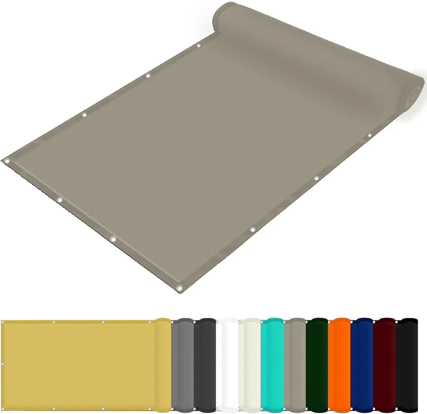 چتر آفتابگیر ضد آب برای پاسیو، 110 در 140 سانتی متر، محافظت 98% در برابر اشعه ماوراء بنفش، شامل طناب و کیت نصب، ایده آل برای مهمانی های باغی و رویدادهای فضای باز، رنگ: خاکی