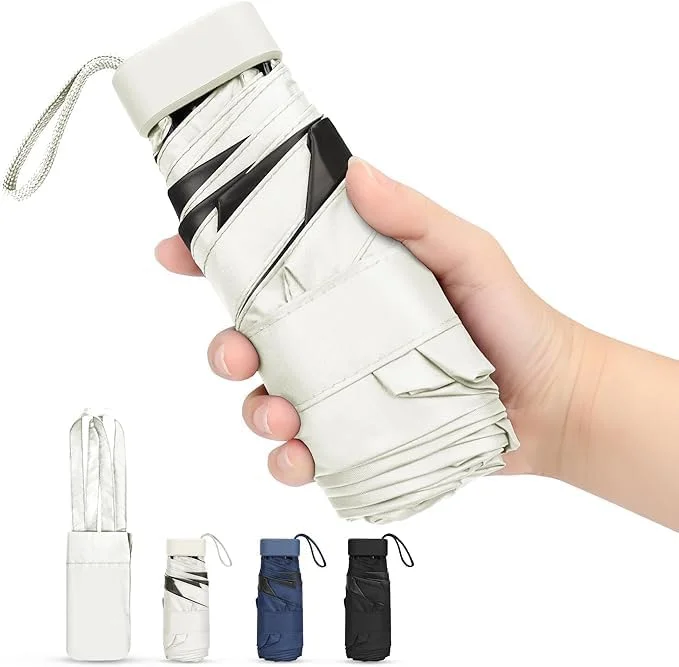 چتر مسافرتی کوچک و جمع و جور ZOMAKE با محافظت در برابر اشعه ماوراء بنفش UPF 50+، سبک وزن، تاشو و قابل حمل برای زنان، کودکان و مردان (6 پره)