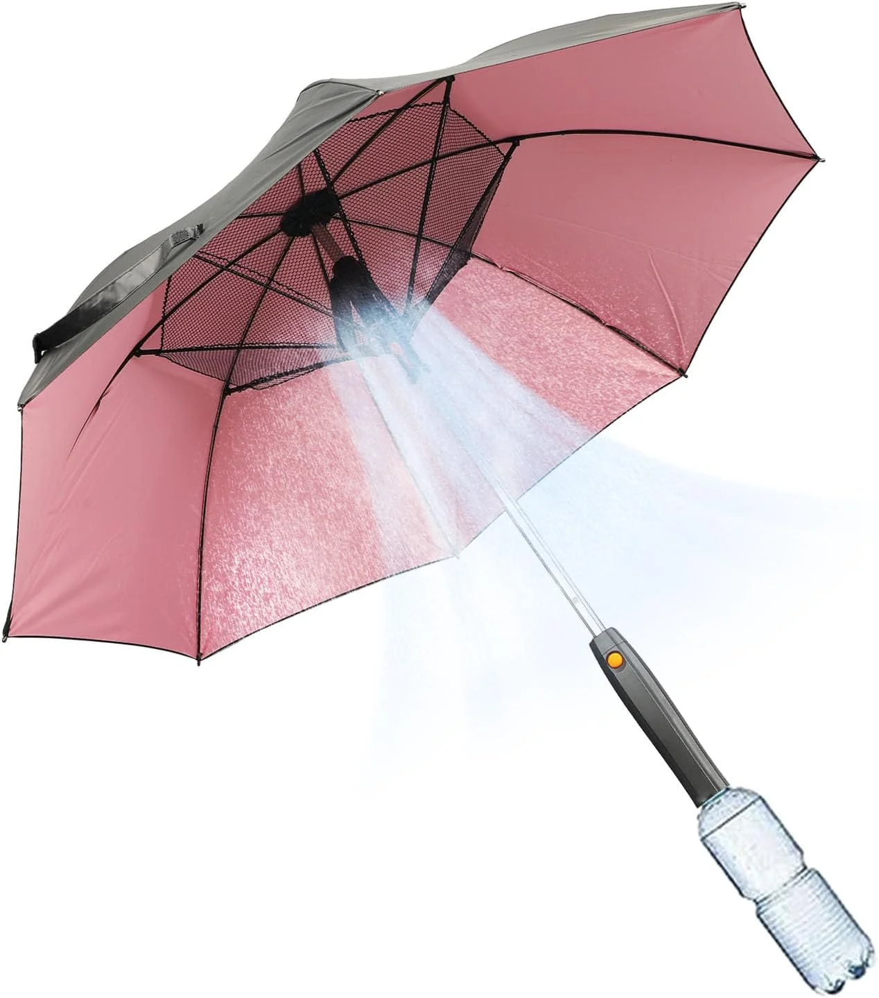 چتر آفتابی Cryfokt با فن و اسپری، چتر مسافرتی سبک وزن و چند منظوره 3 در 1 با قابلیت مسدود کردن اشعه UV برای گرما، خنک کننده، تابستان گرم، ساحل، ورزش