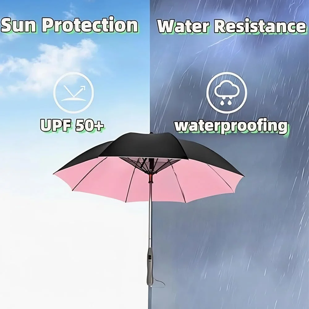 چتر آفتابی Cryfokt با فن و اسپری، چتر مسافرتی سبک وزن و چند منظوره 3 در 1 با قابلیت مسدود کردن اشعه UV برای گرما، خنک کننده، تابستان گرم، ساحل، ورزش چتر آفتابی Cryfokt با فن و اسپری، چتر مسافرتی سبک وزن و چند منظوره 3 در 1 با قابلیت مسدود کردن اشعه UV برای گرما، خنک کننده، تابستان گرم، ساحل، ورزش