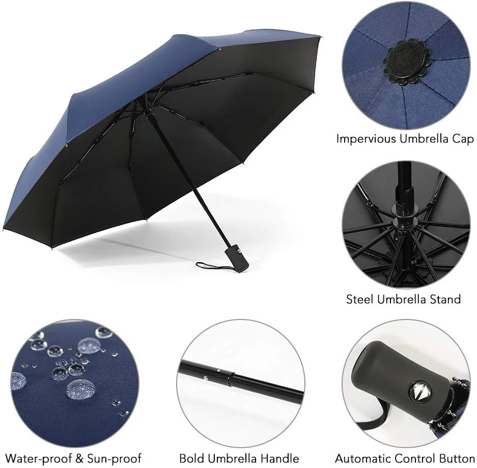 چتر مسافرتی تاشو اتوماتیک باز و بسته شو، ضد آفتاب و ضد باران، مناسب سفر و فضای باز، سایز متوسط چتر مسافرتی تاشو اتوماتیک باز و بسته شو، ضد آفتاب و ضد باران، مناسب سفر و فضای باز، سایز متوسط