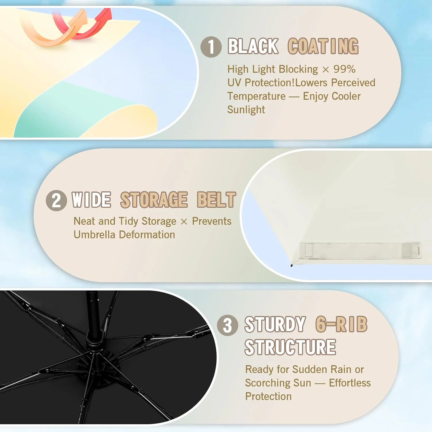 چتر مسافرتی ضد آفتاب ZOMAKE با کیف نگهداری، تاشو، قابل حمل، مینی، جمع و جور و سبک وزن برای آقایان و بانوان چتر مسافرتی ضد آفتاب ZOMAKE با کیف نگهداری، تاشو، قابل حمل، مینی، جمع و جور و سبک وزن برای آقایان و بانوان