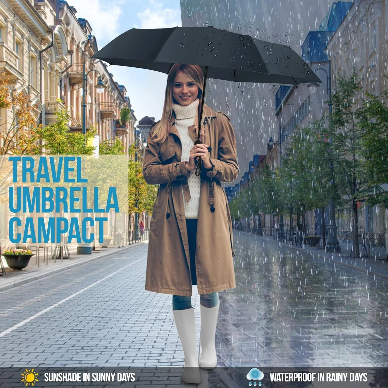 چتر مسافرتی جمع و جور ZOMAKE - چتر تاشو بازشو خودکار ضد باد ضد آب سبک وزن قابل حمل برای آقایان خانم ها سالمندان (8 پره) چتر مسافرتی جمع و جور ZOMAKE - چتر تاشو بازشو خودکار ضد باد ضد آب سبک وزن قابل حمل برای آقایان خانم ها سالمندان (8 پره)