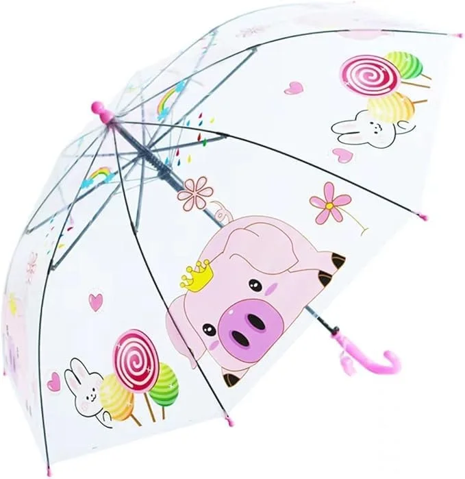 چترهای شفاف و زیبای کودکانه برای باران، چترهای عصایی دخترانه طرح اسب تک شاخ، چترهای مسافرتی ضد باد برای باران، چتر دایناسور پسرانه